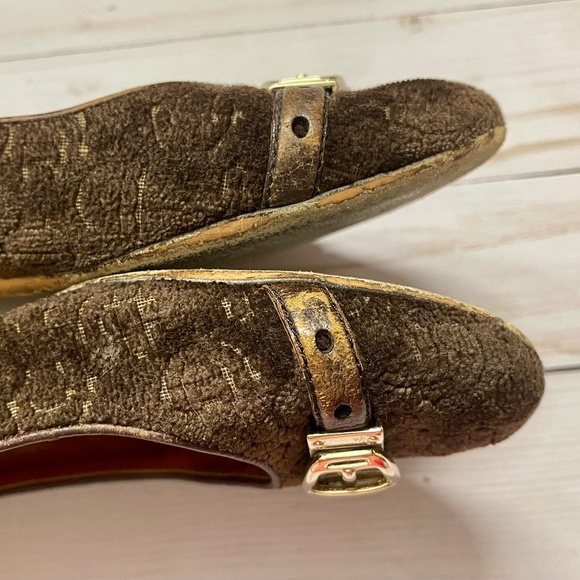 GUCCI Brown Imprint Flats Women's Size 10B - Picture 7 of 12